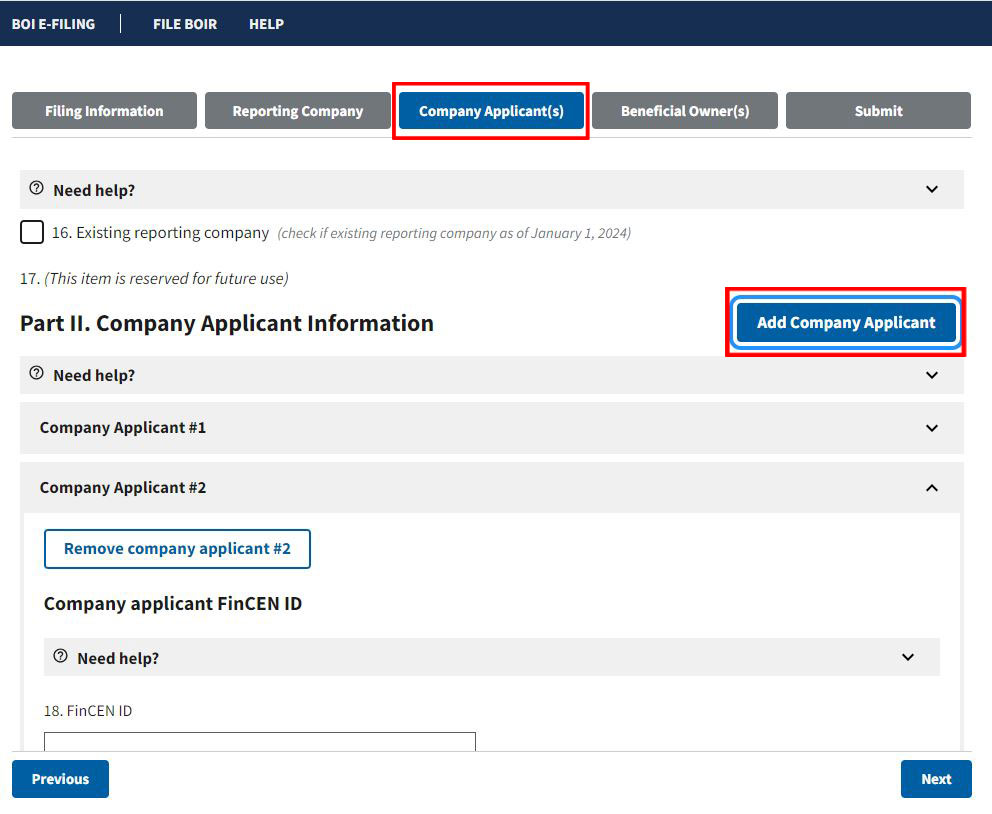 PartII Company Applicant